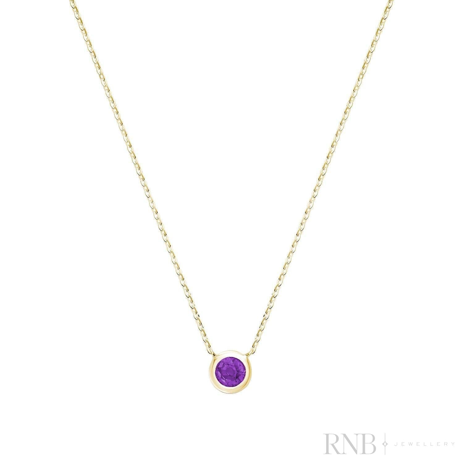 Bezel Set Precious Stone Necklace