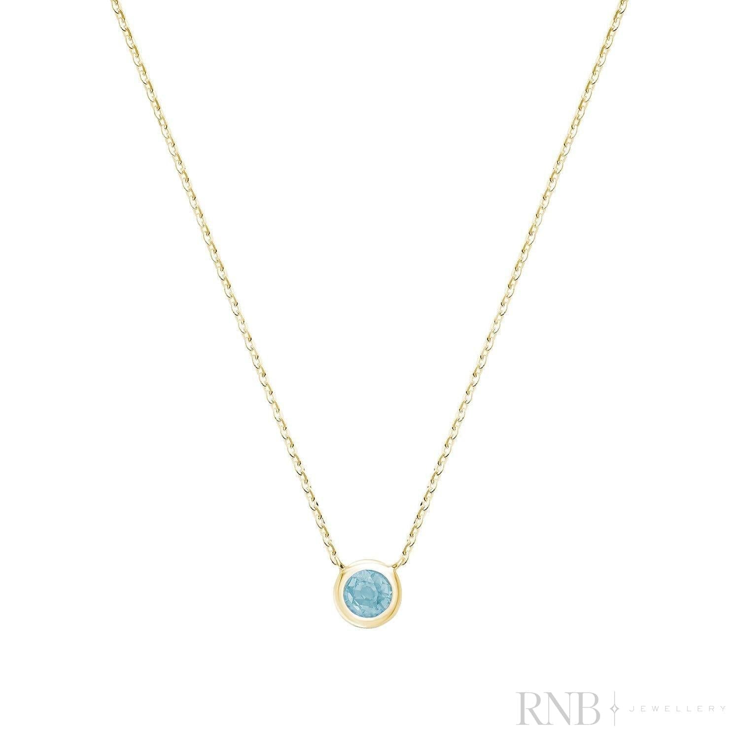 Bezel Set Precious Stone Necklace