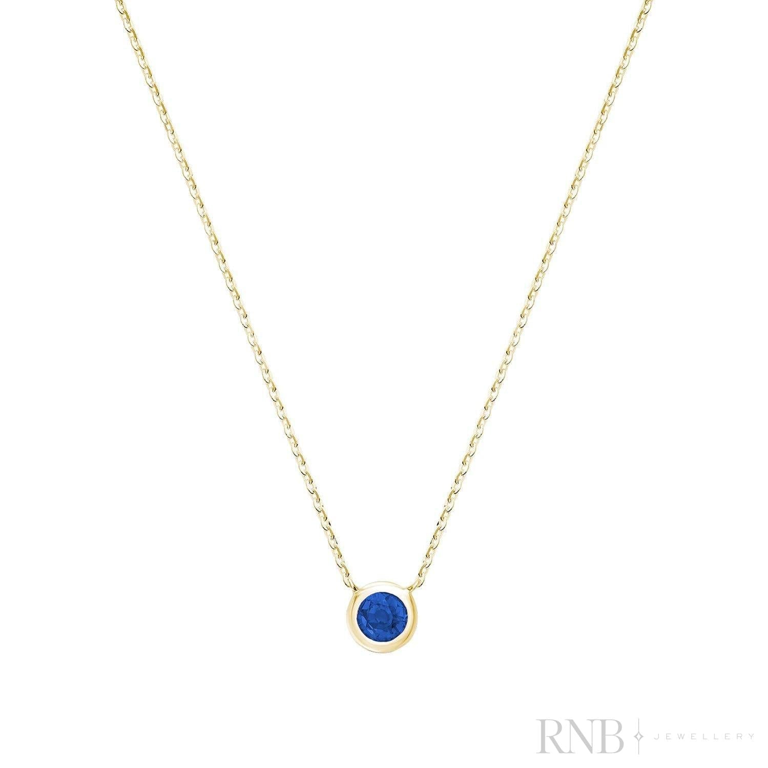 Bezel Set Precious Stone Necklace