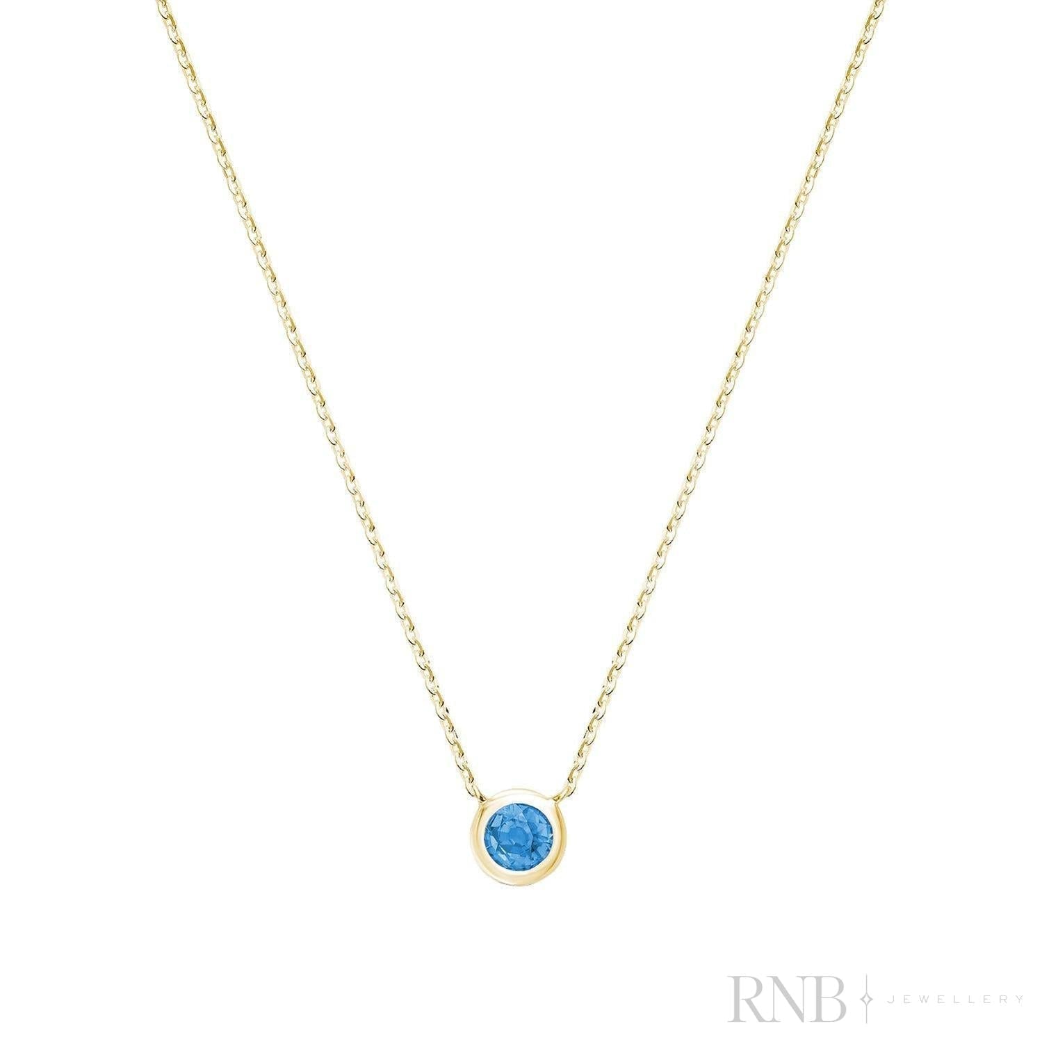 Bezel Set Precious Stone Necklace