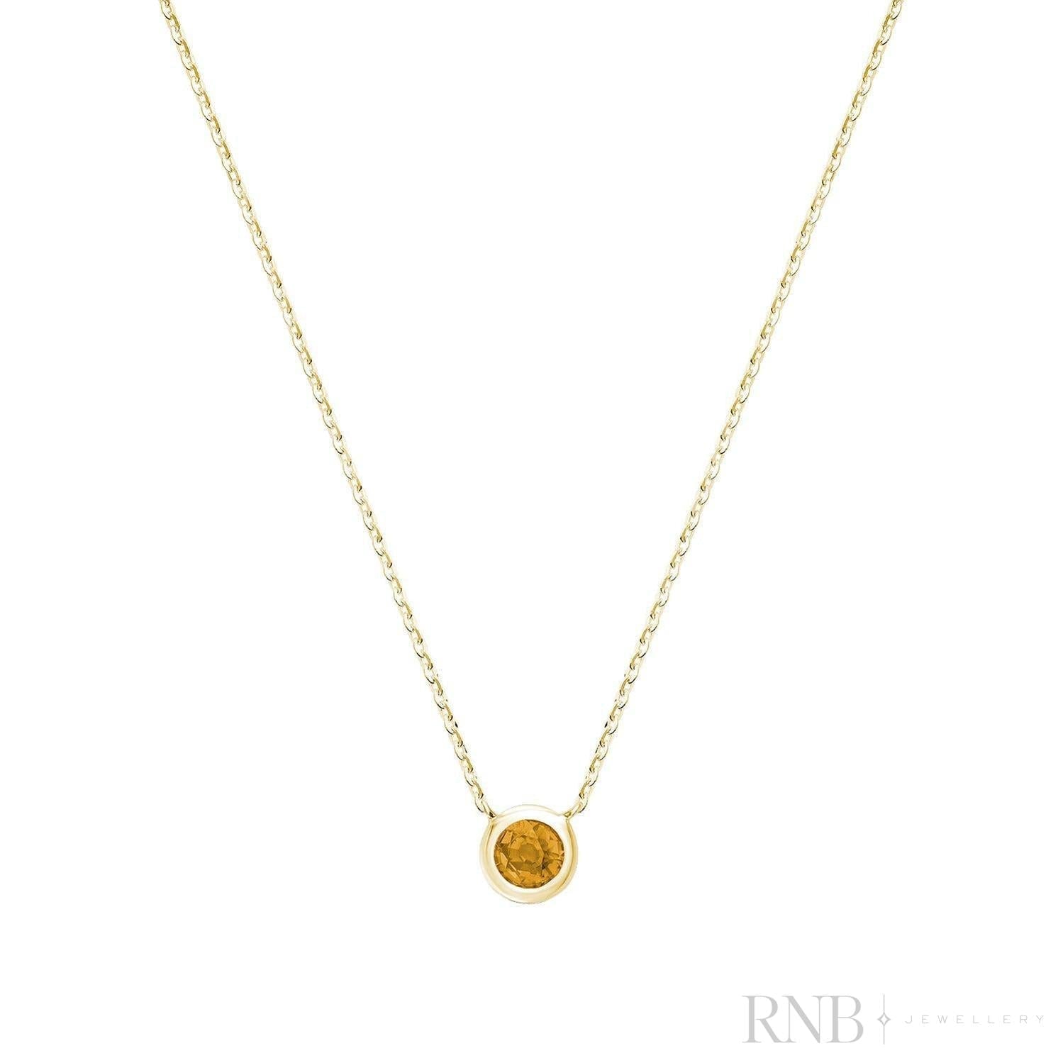 Bezel Set Precious Stone Necklace