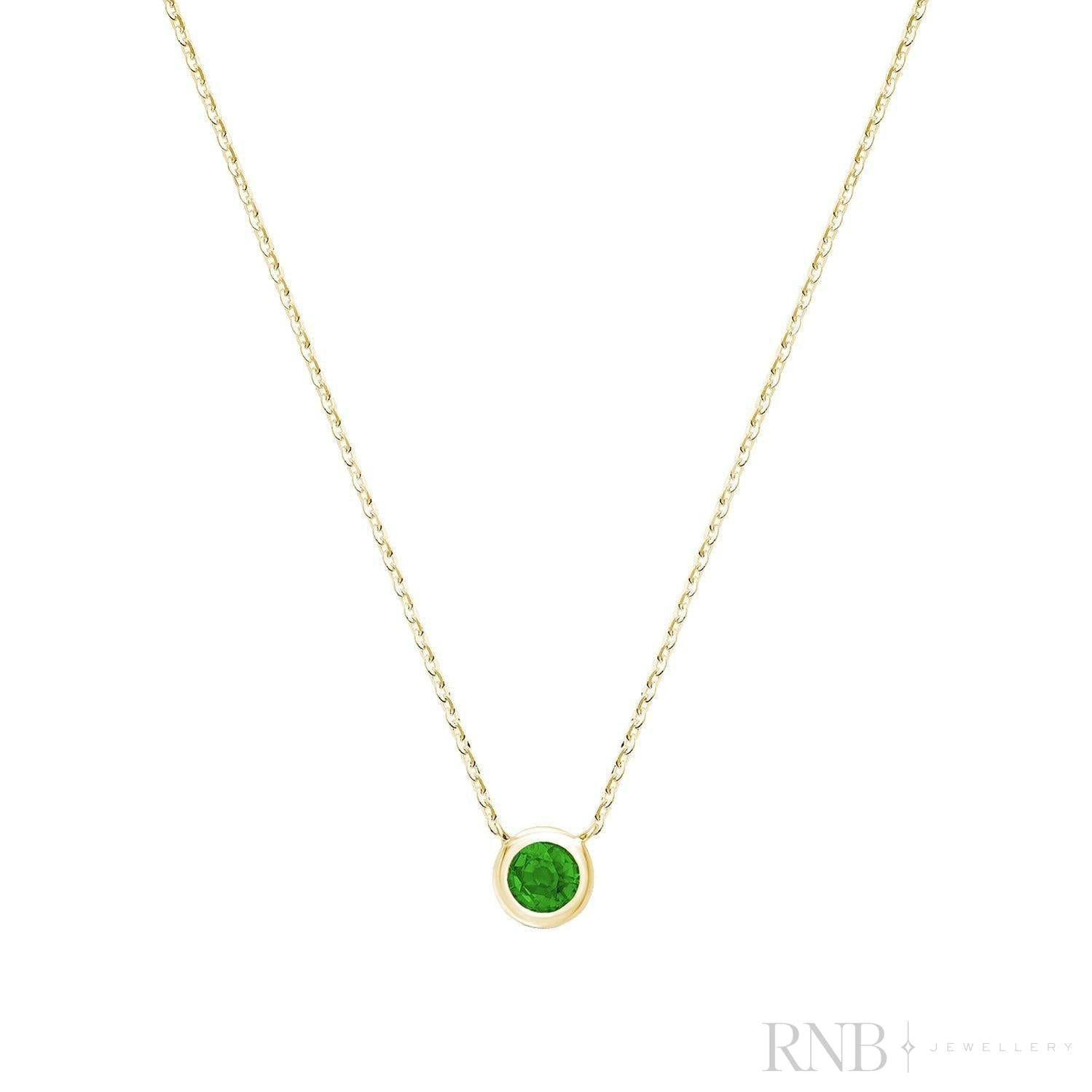 Bezel Set Precious Stone Necklace