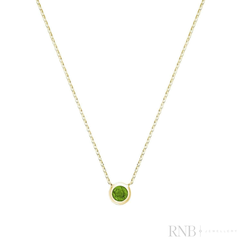 Bezel Set Precious Stone Necklace