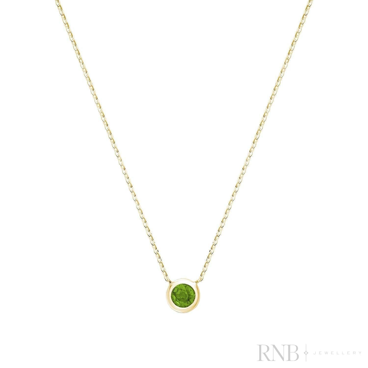 Bezel Set Precious Stone Necklace