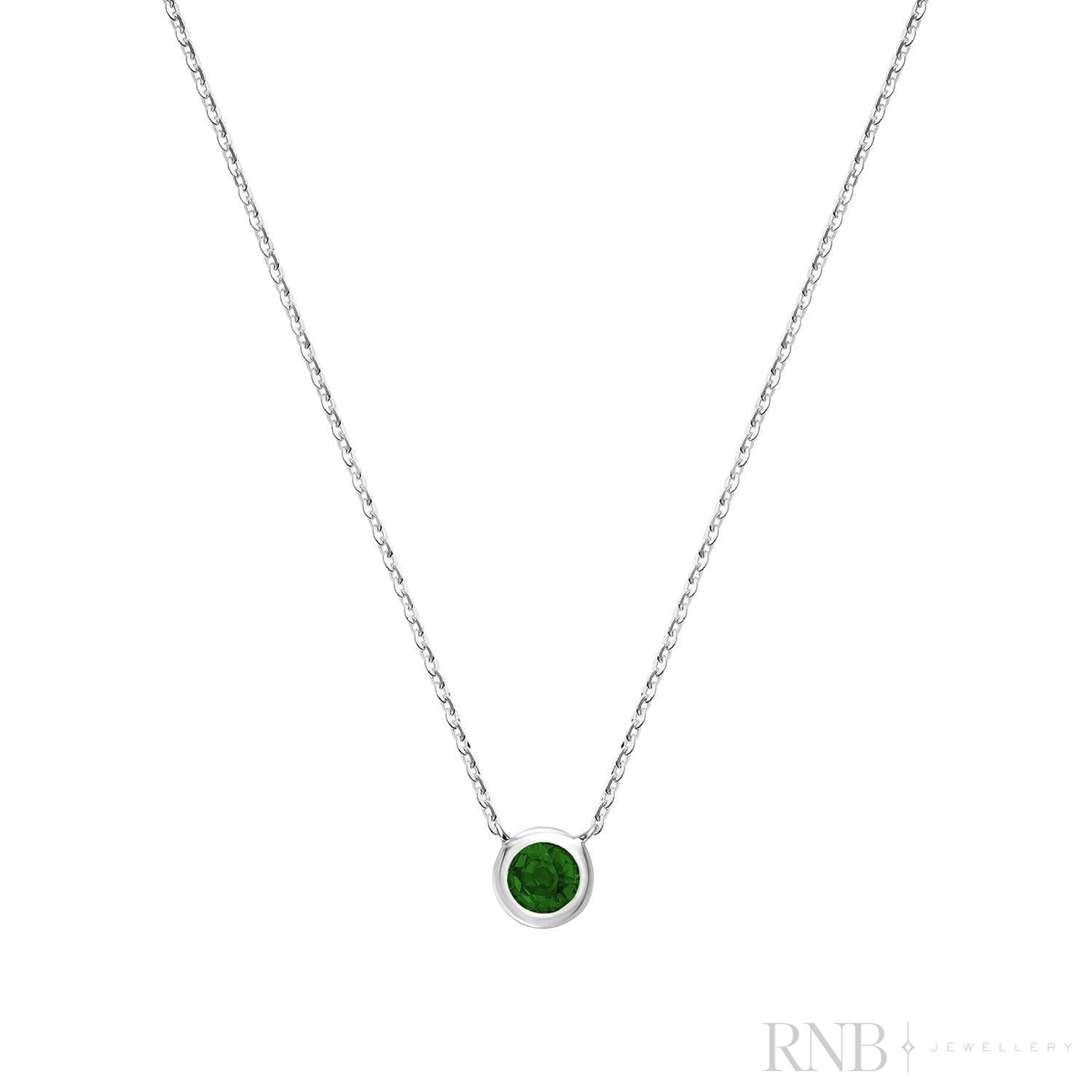 Bezel Set Precious Stone Necklace
