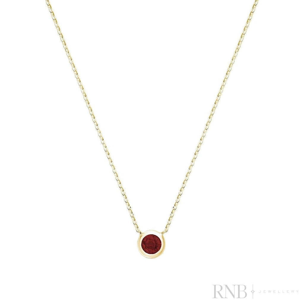 Bezel Set Precious Stone Necklace