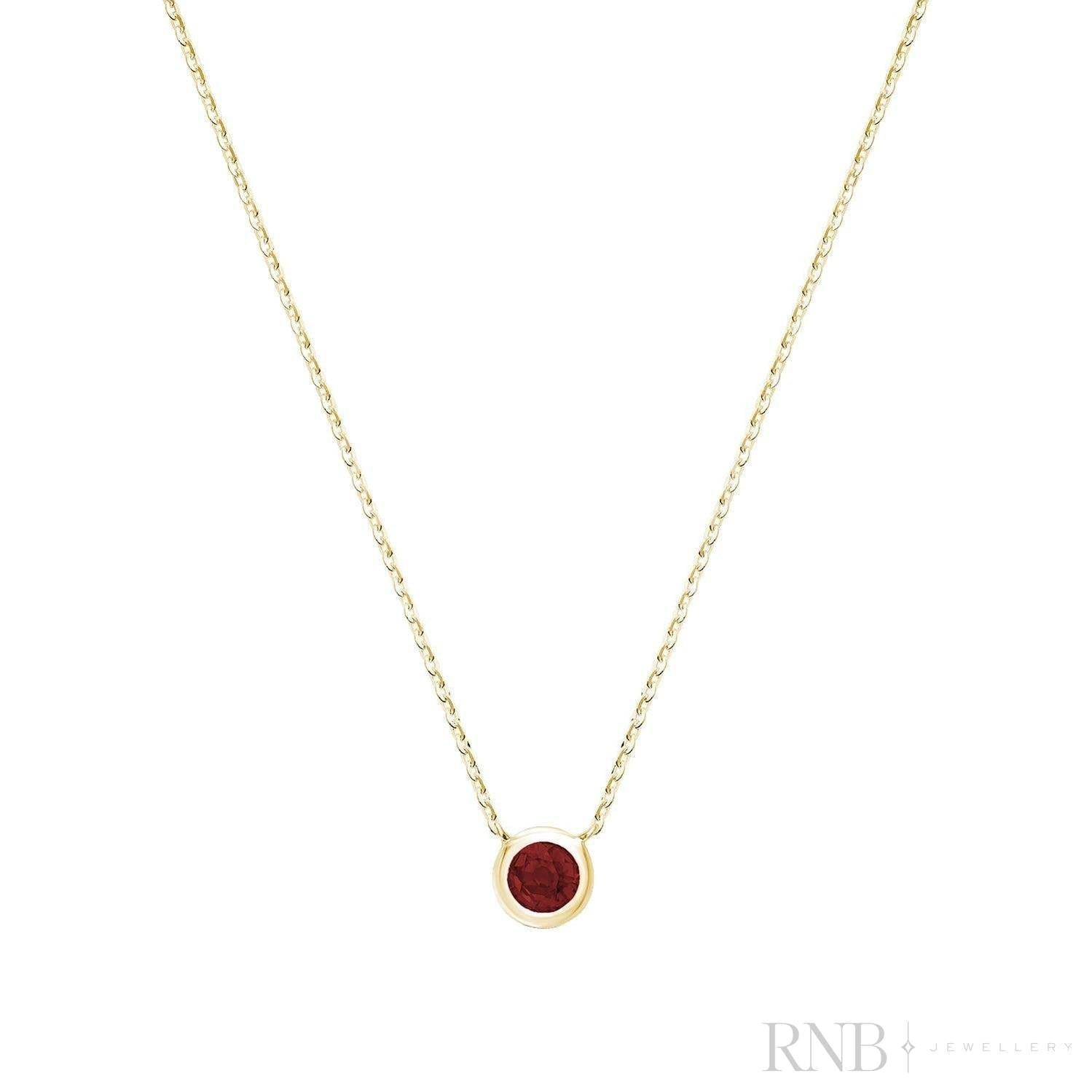 Bezel Set Precious Stone Necklace