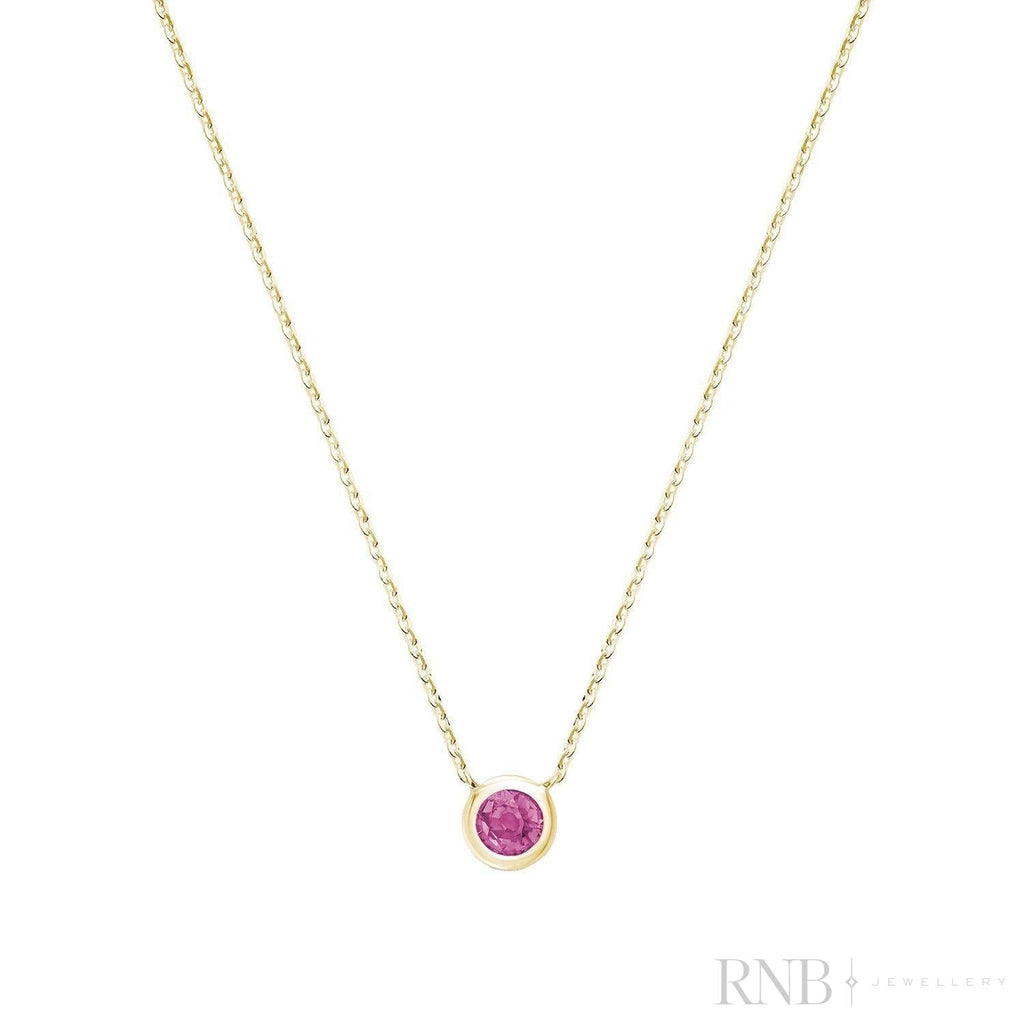 Bezel Set Precious Stone Necklace