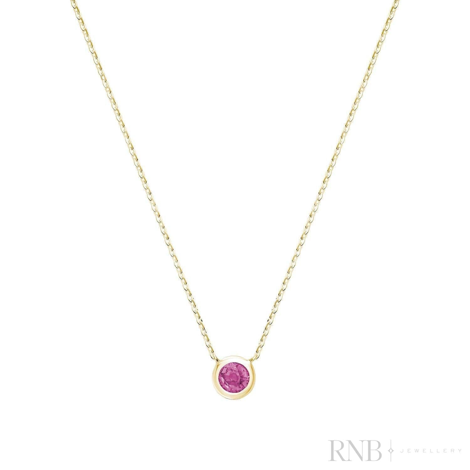 Bezel Set Precious Stone Necklace
