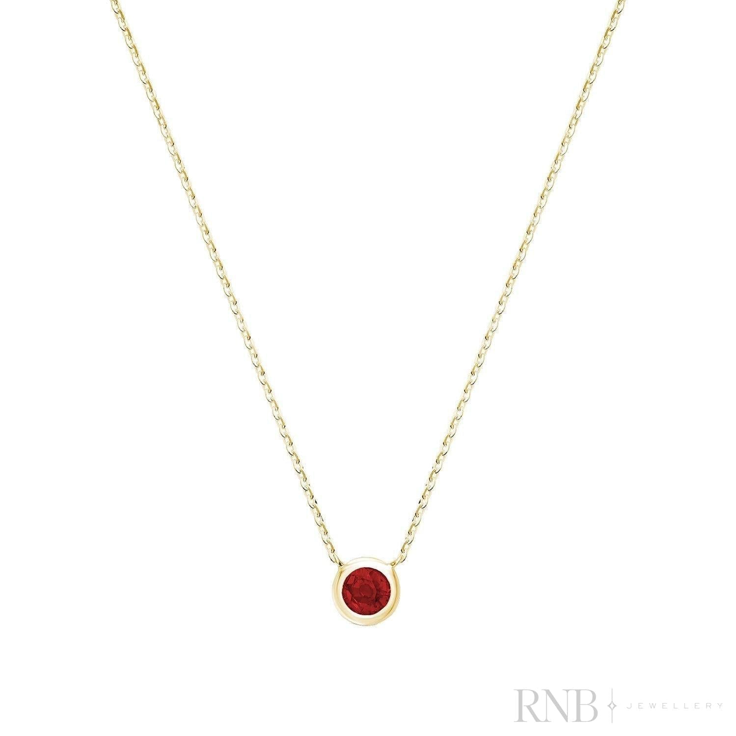 Bezel Set Precious Stone Necklace
