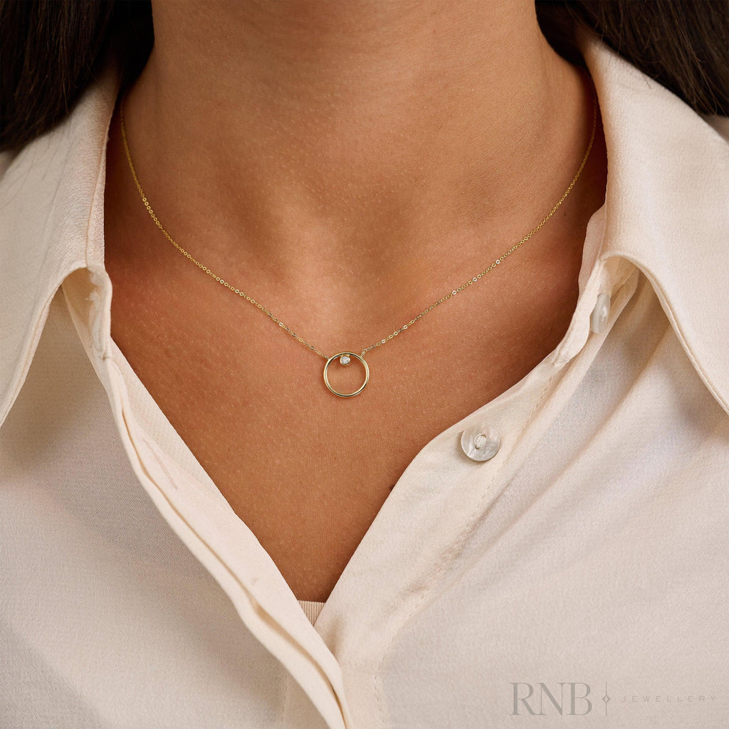 Circle of Life Solitaire Diamond Necklace