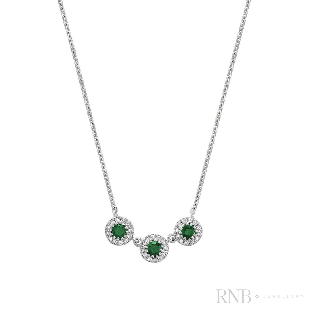 Trinity Halo Diamond & Precious Stone Necklace