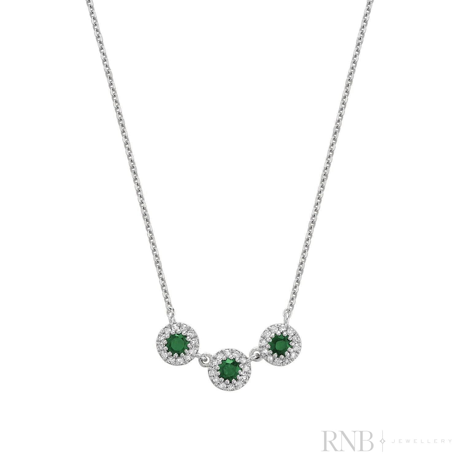 Trinity Halo Diamond & Precious Stone Necklace