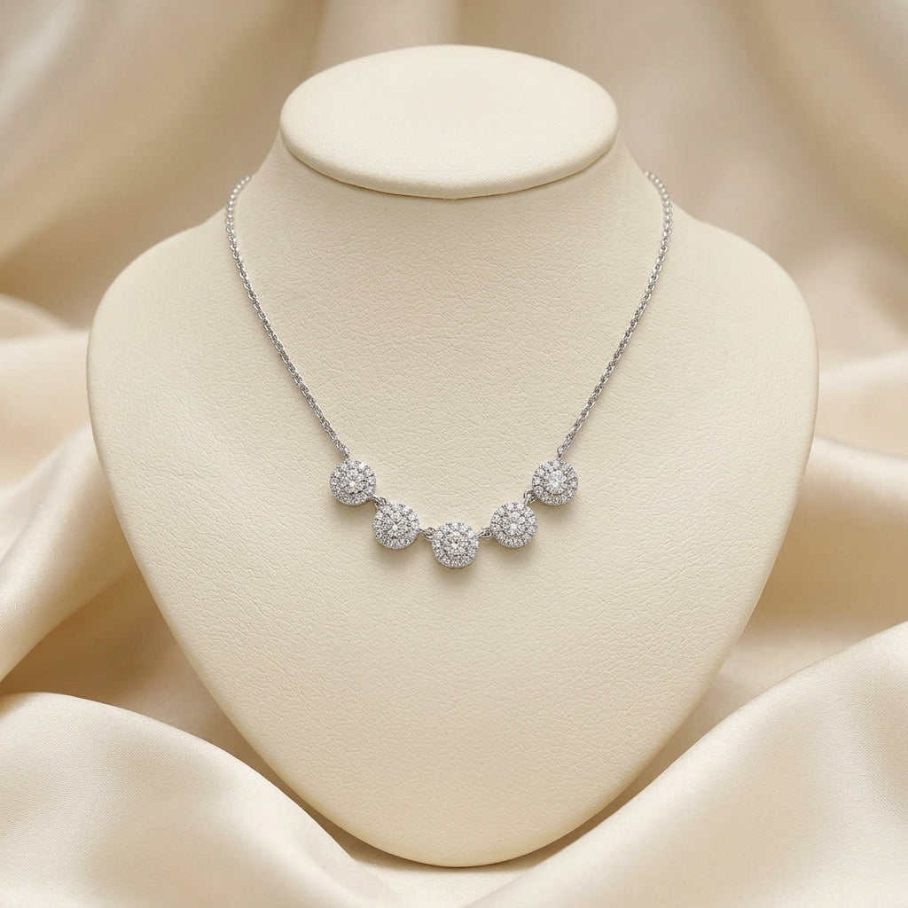 Multi Halos Diamond Necklace