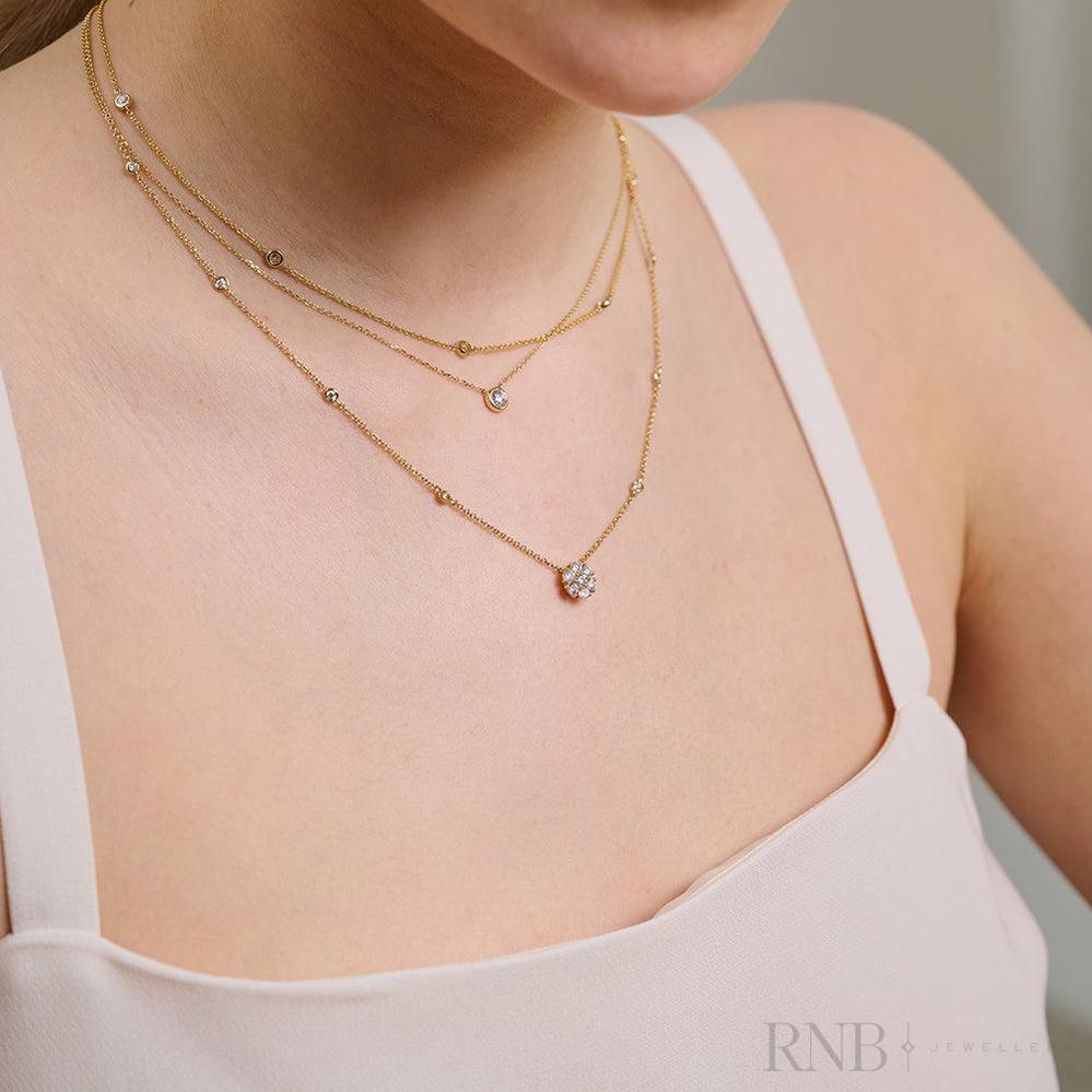 Cluster with Diamond By the Yard Necklace