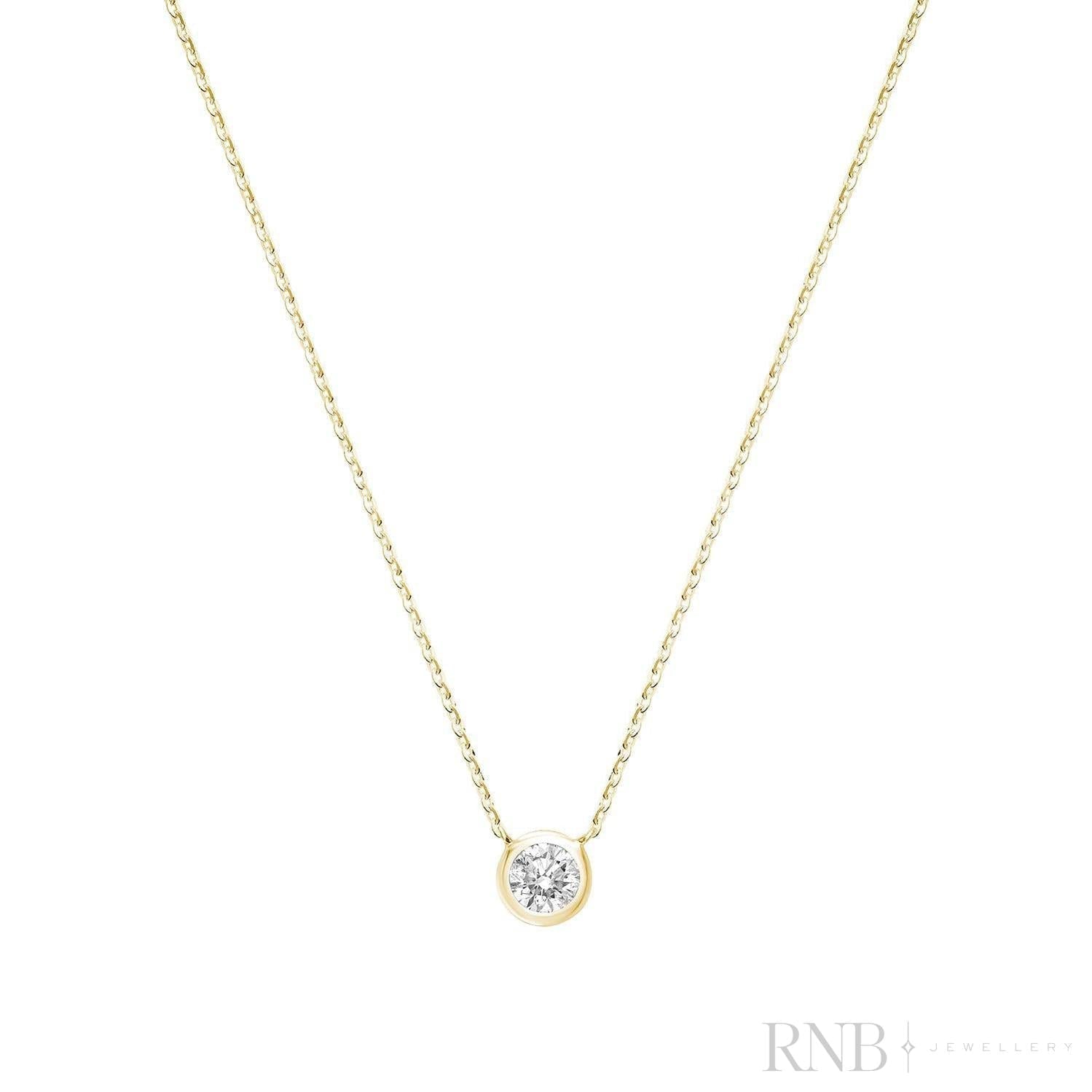 Bezel Set Diamond Necklace