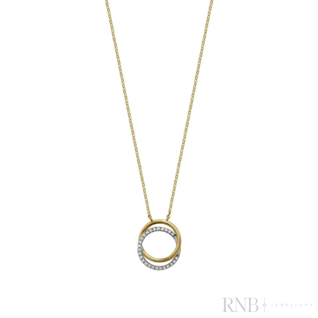Double Circle Diamond Necklace