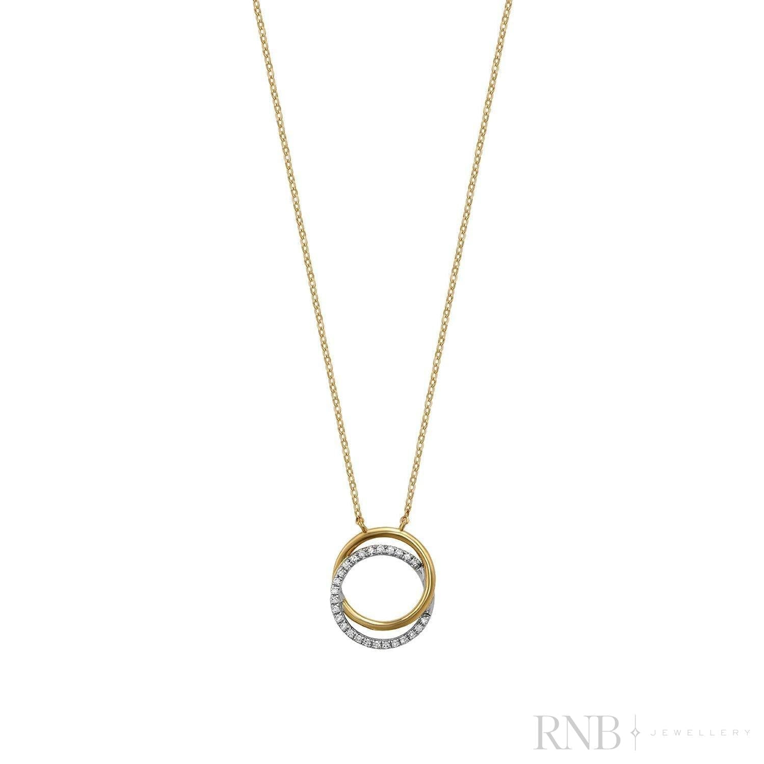 Double Circle Diamond Necklace