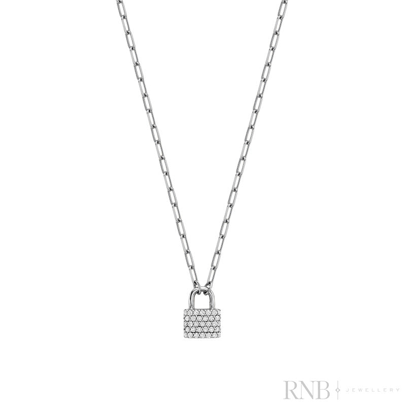 Mini Lock Diamond Pendant