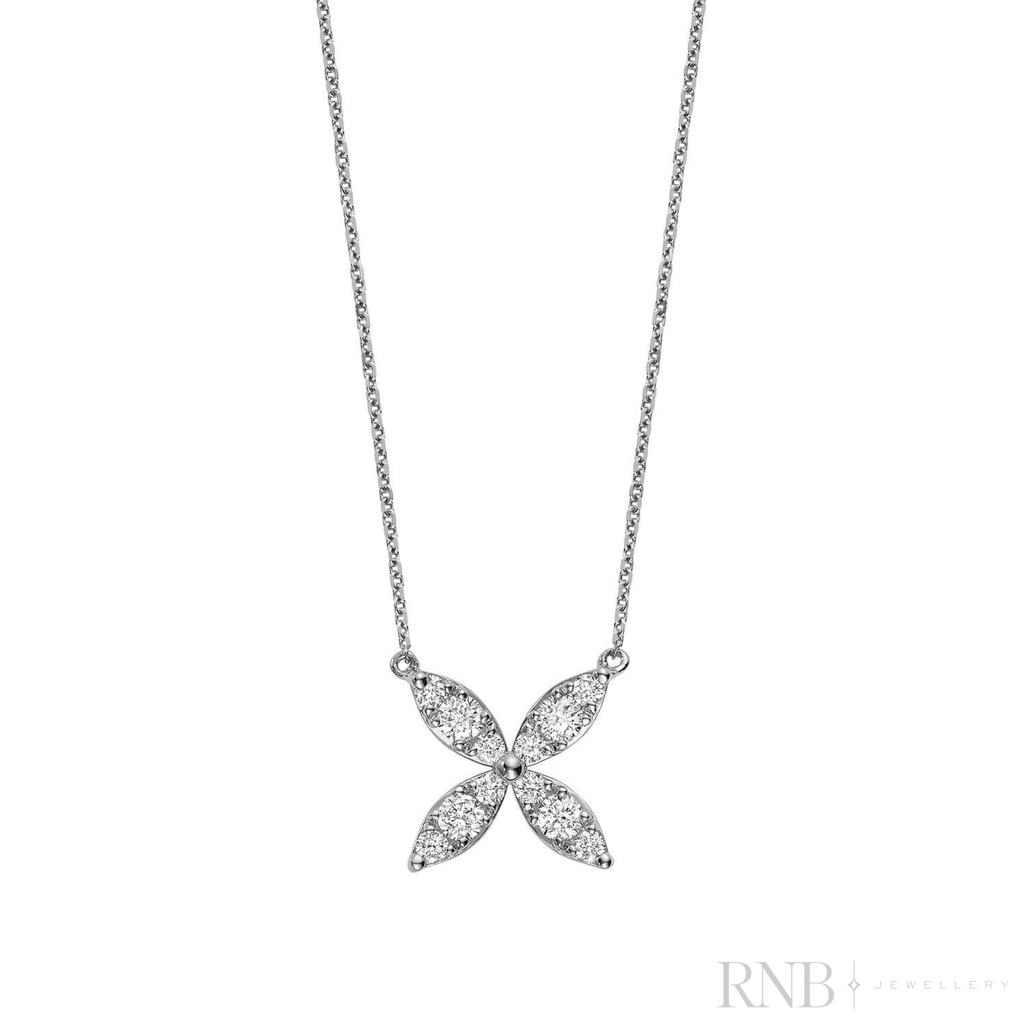 Marquise Flower Diamond Necklace