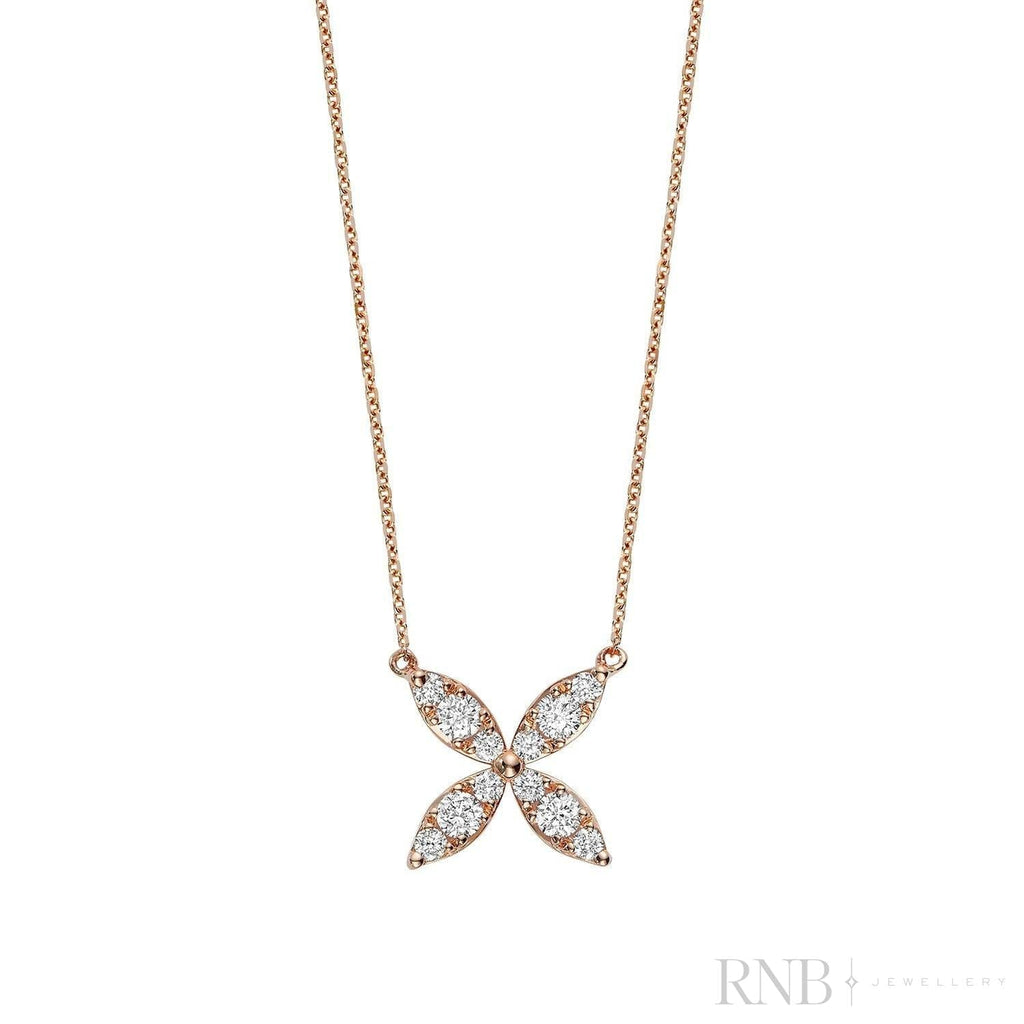 Marquise Flower Diamond Necklace