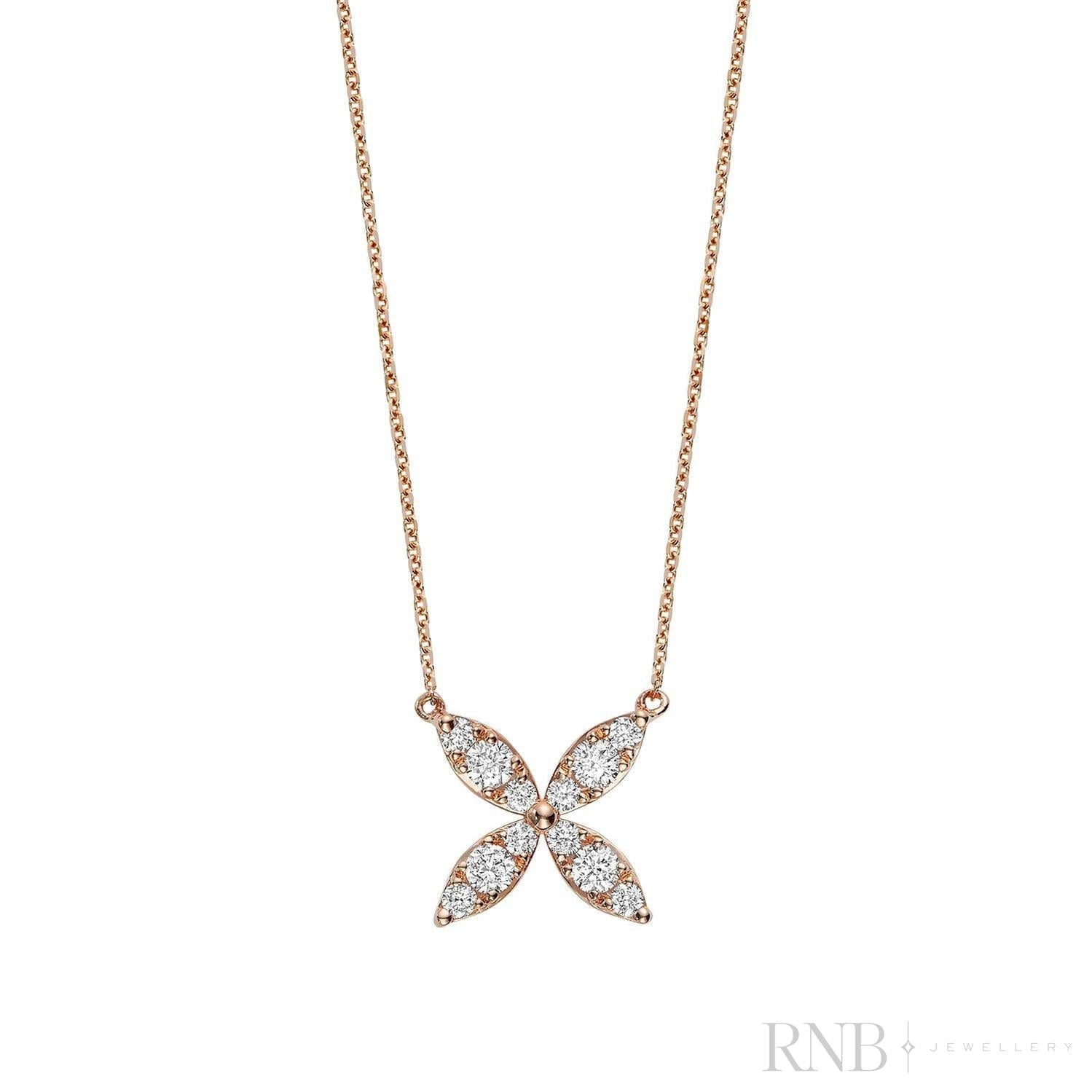 Marquise Flower Diamond Necklace