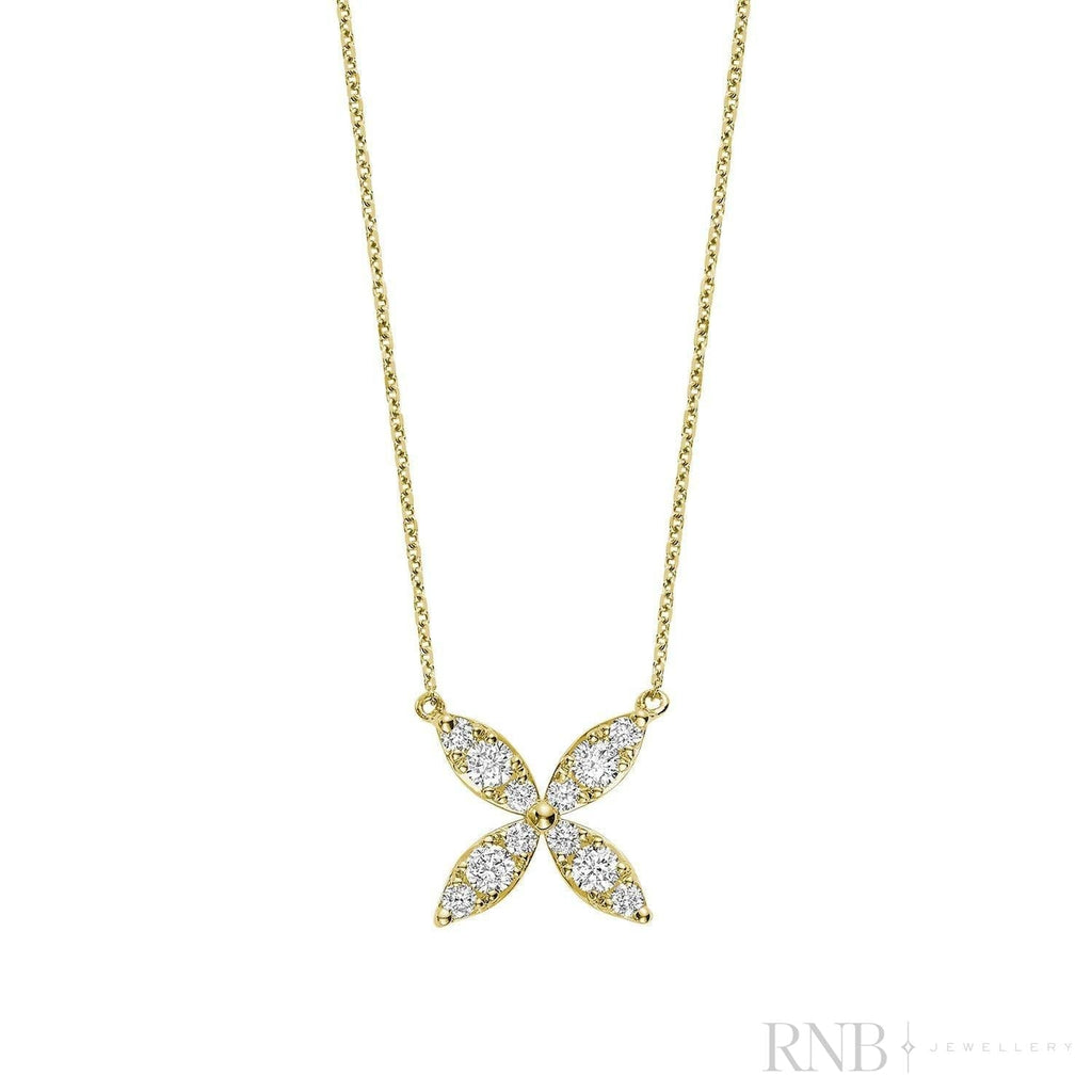 Marquise Flower Diamond Necklace