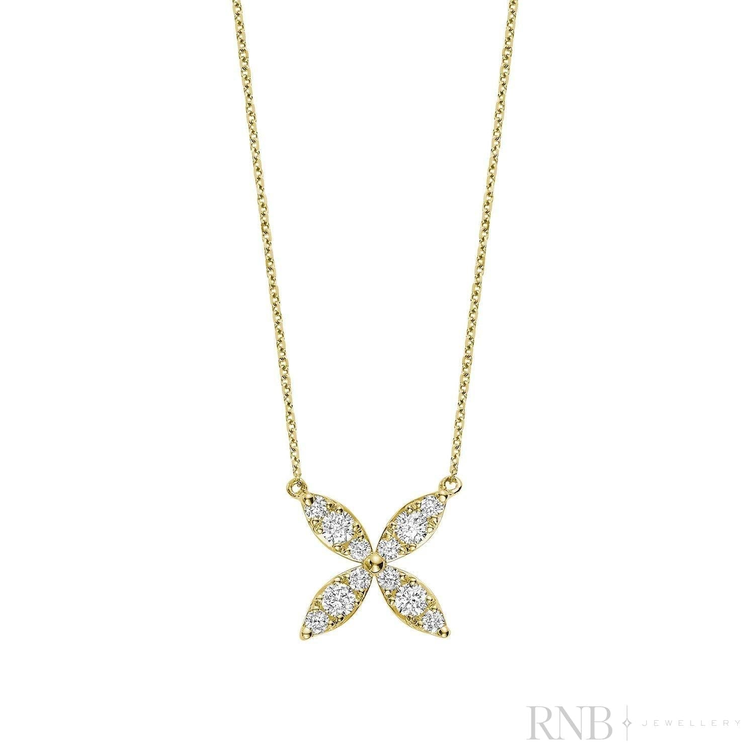 Marquise Flower Diamond Necklace