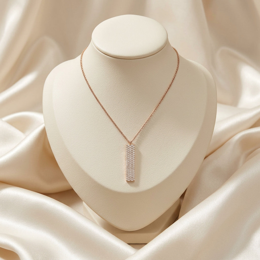Pave Plate Diamond Necklace