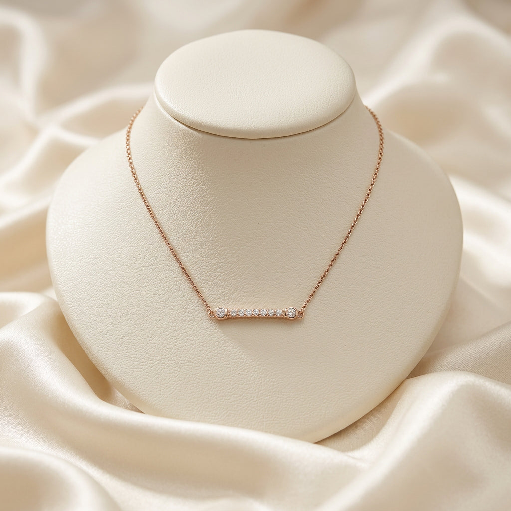 Bar Bezel Diamond Necklace
