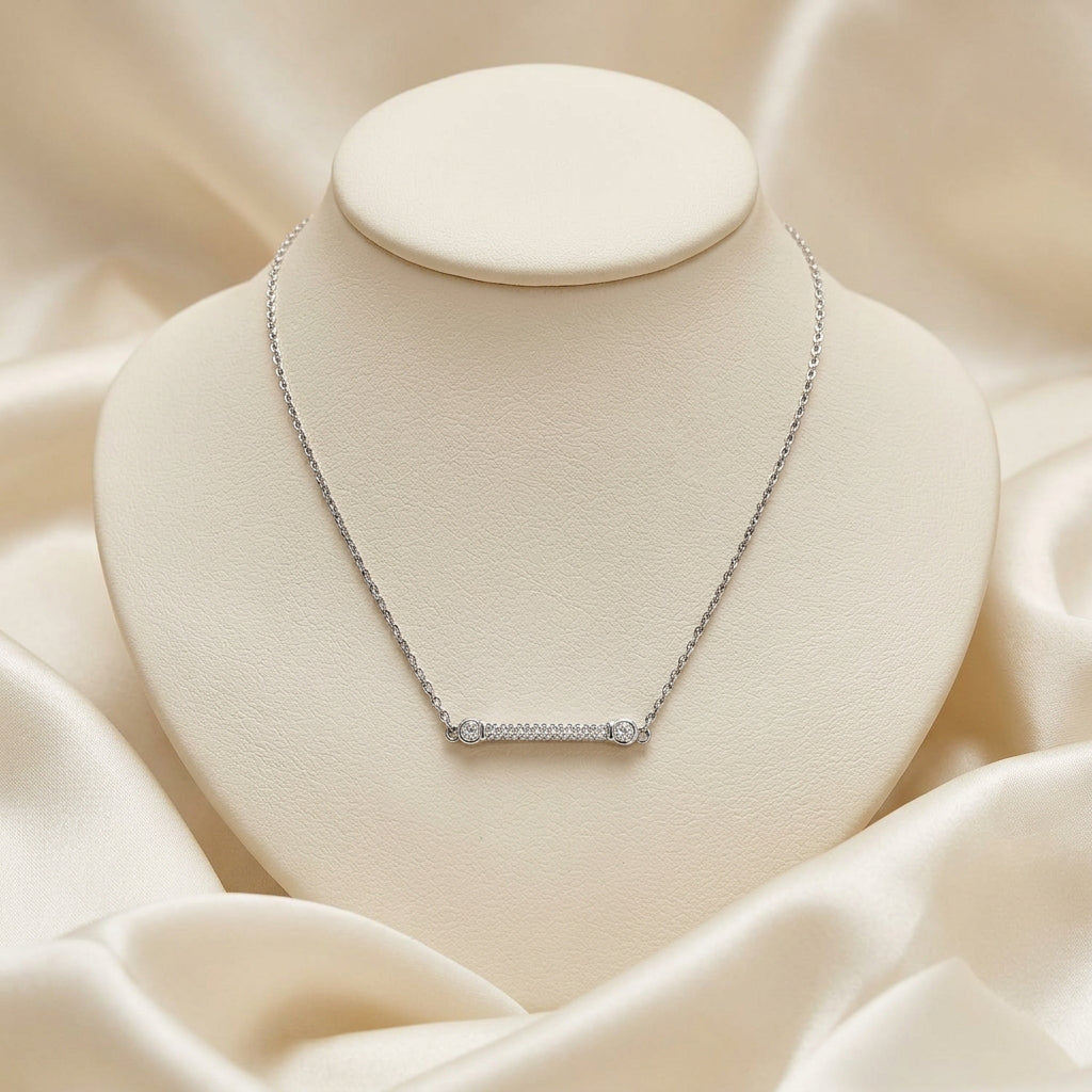 Bar Bezel Diamond Necklace
