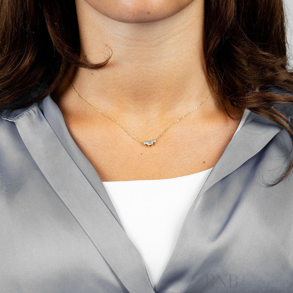Trinity Bezel Diamond Necklace
