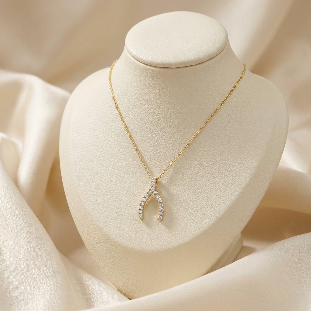 Wish Bone Diamond Necklace