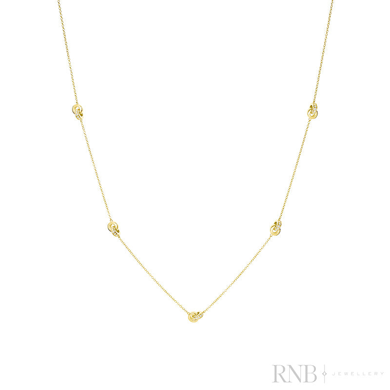 Love Knots Interlocking Station Diamond Necklace