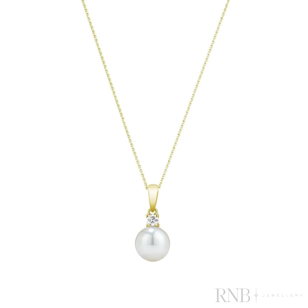 Cultured  Pearl & Solitaire Diamond Pendant