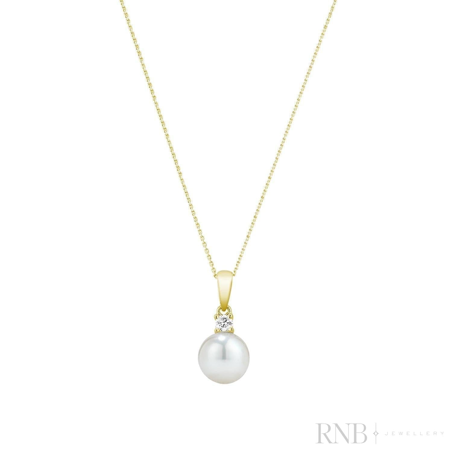 Cultured  Pearl & Solitaire Diamond Pendant