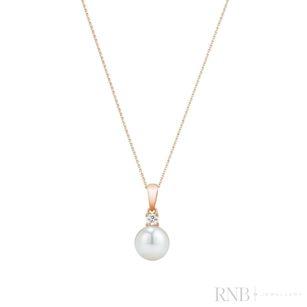 Cultured  Pearl & Solitaire Diamond Pendant