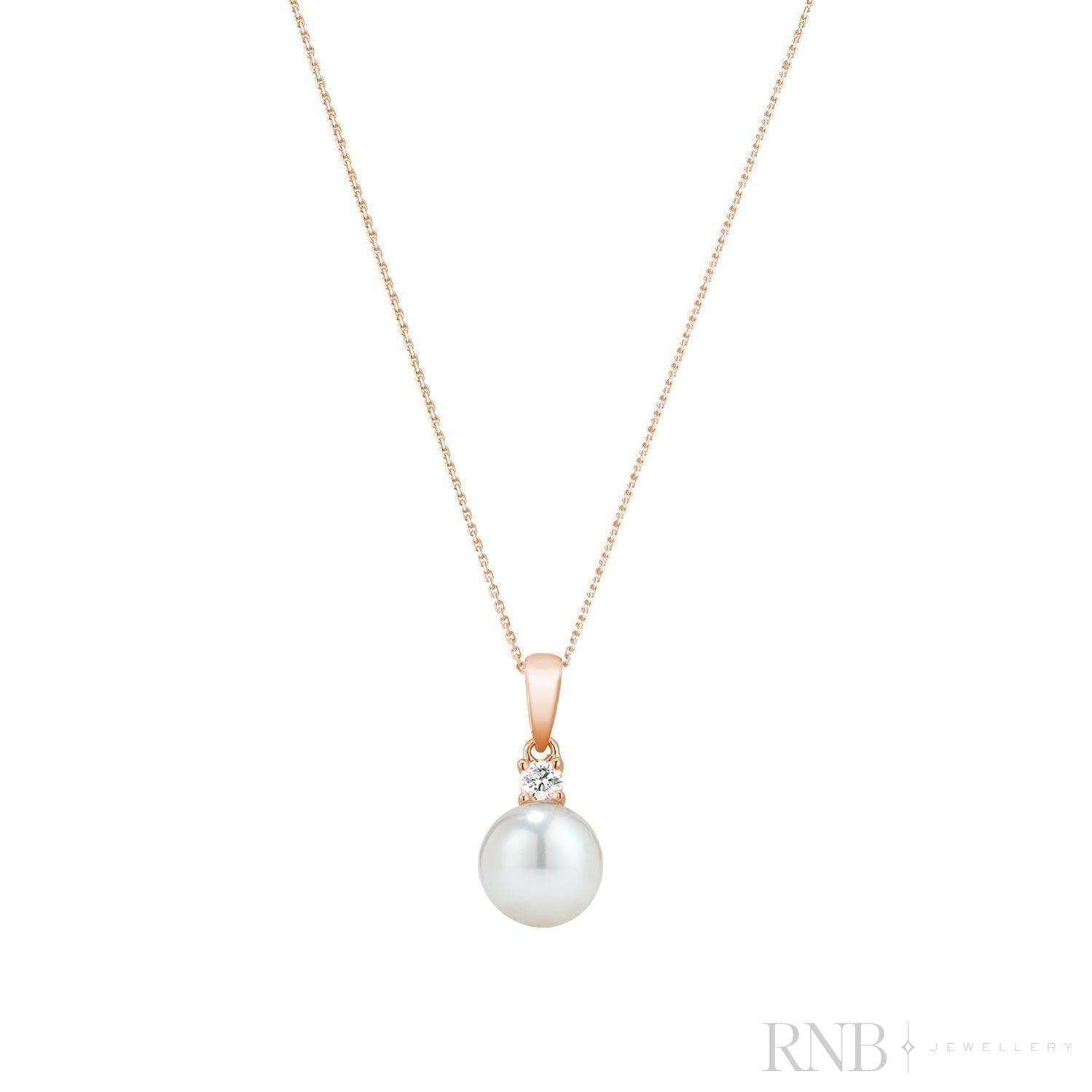 Cultured  Pearl & Solitaire Diamond Pendant