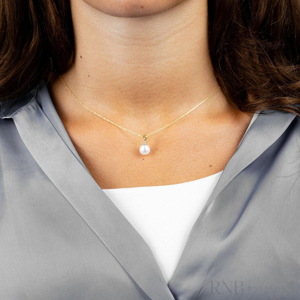 Cultured  Pearl & Trinity Diamond Pendant