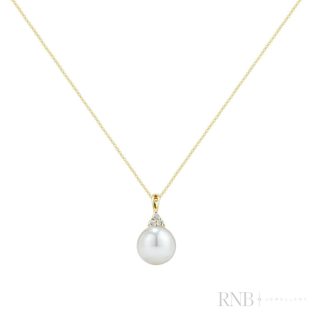 Cultured  Pearl & Trinity Diamond Pendant