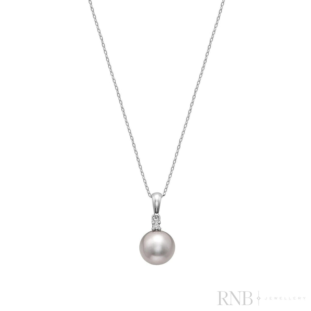 Cultured Pearl & Solitaire Diamond Pendant