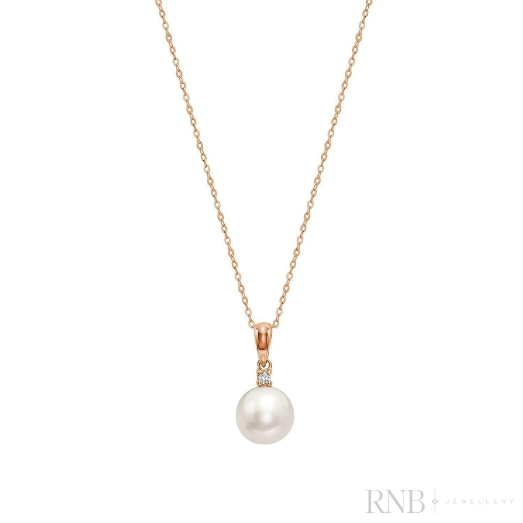 Cultured Pearl & Solitaire Diamond Pendant