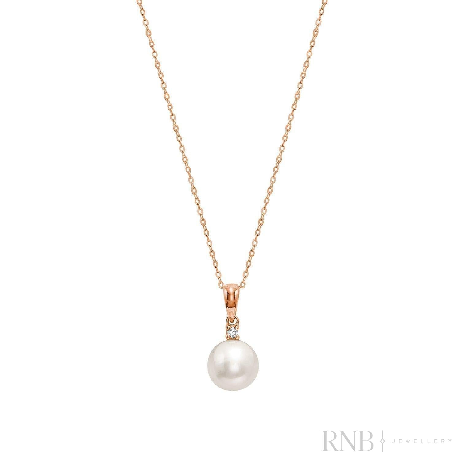 Cultured Pearl & Solitaire Diamond Pendant