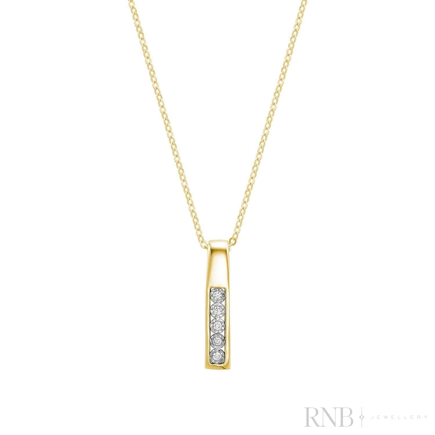 Medium Bar Illusion Diamond Pendant