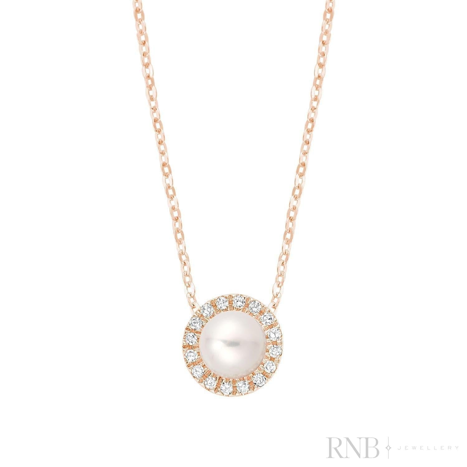 Pearl & Halo Diamond Pendant