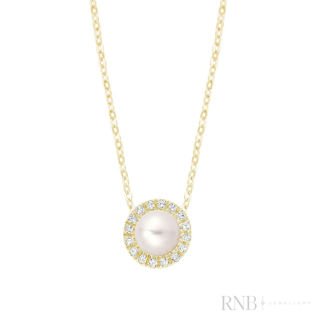 Pearl & Halo Diamond Pendant