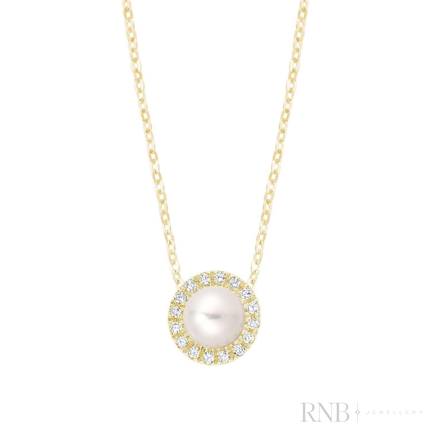 Pearl & Halo Diamond Pendant