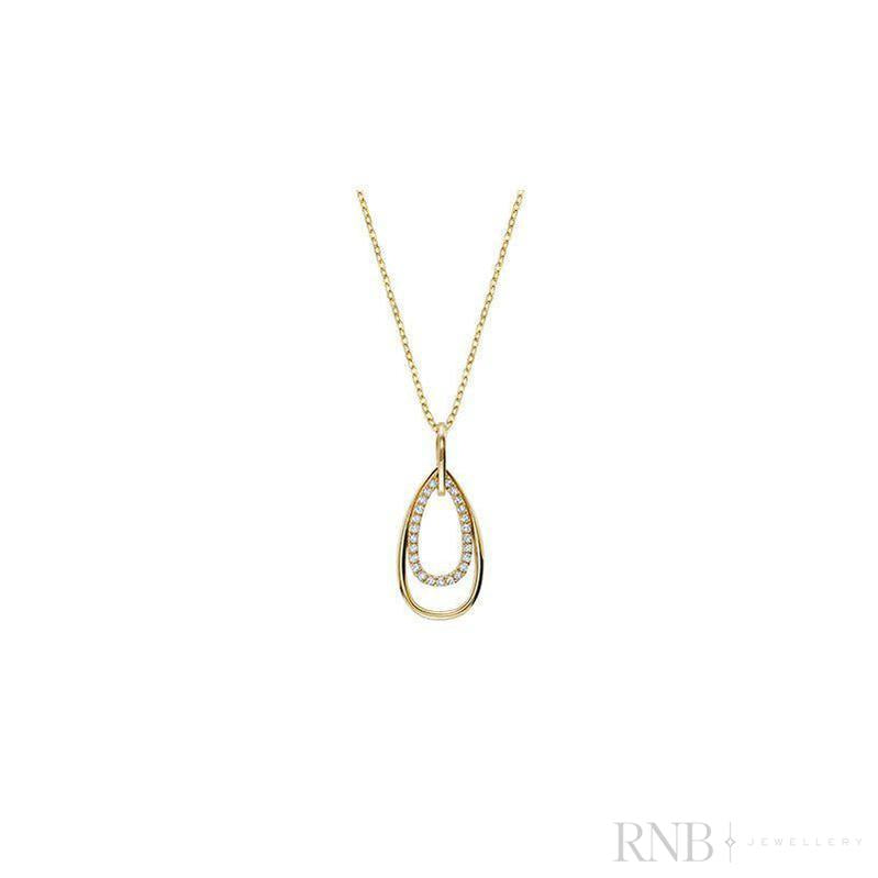 Double Pear Shape Diamond Pendant