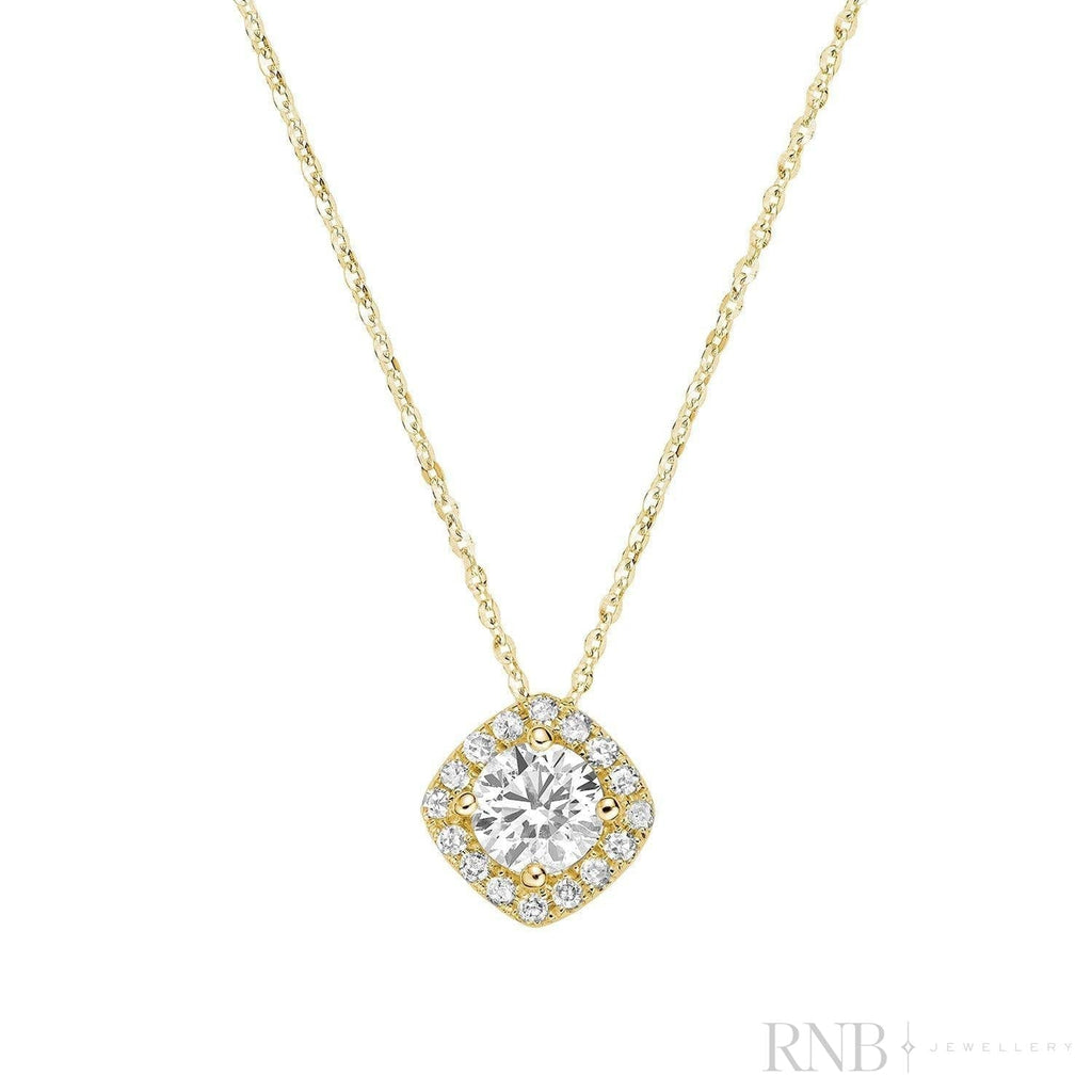 Cushion Shape Halo Diamond Pendant
