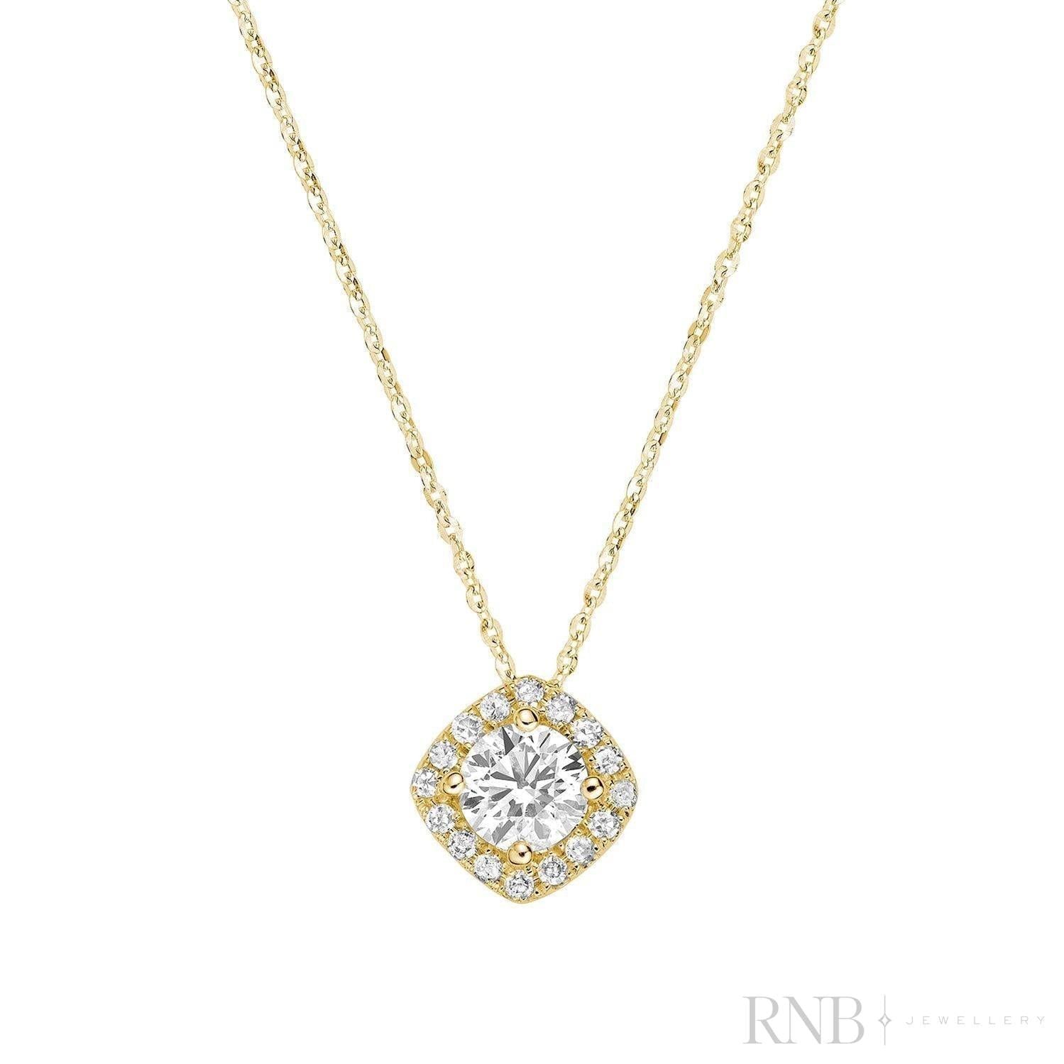 Cushion Shape Halo Diamond Pendant